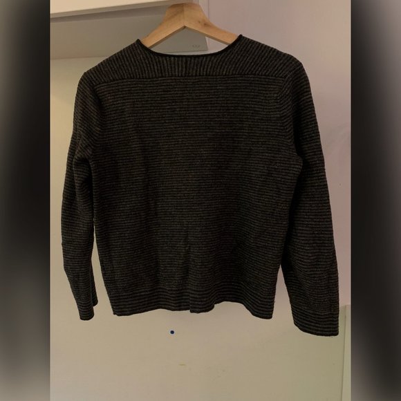 Vince Black and Dark Grey Striped Sweater - Picture 2 of 6